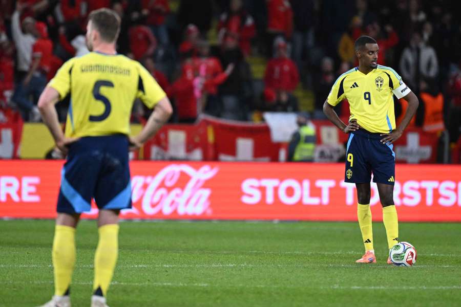 Sweden captain Alexander Isak after Switzerland score