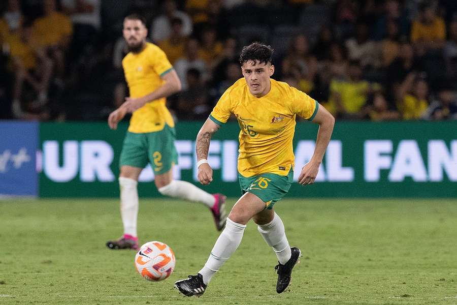 Australia’s Alex Robertson controls the ball