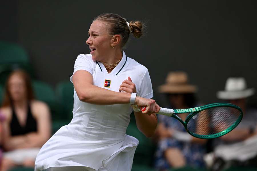 Anisimova in action during her first-round match