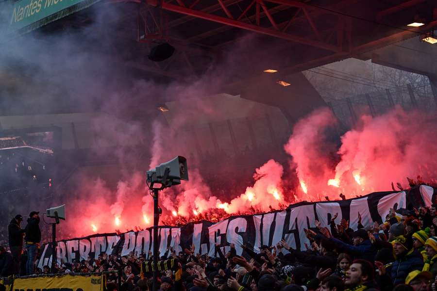 Les supporters de Nantes le 15 mars.