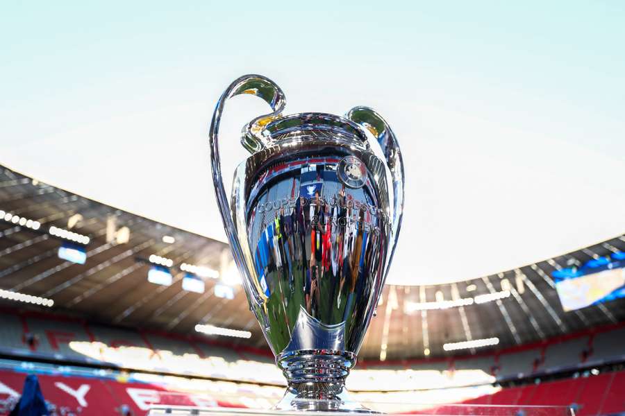 The Champions League trophy is on display in Munich ahead of the final