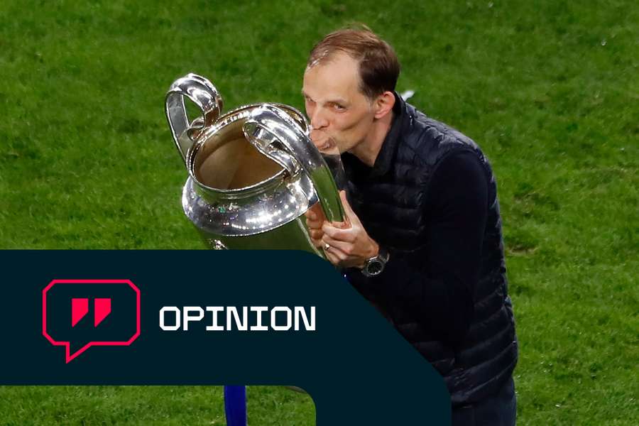 Thomas Tuchel celebrates after winning the Champions League with Chelsea