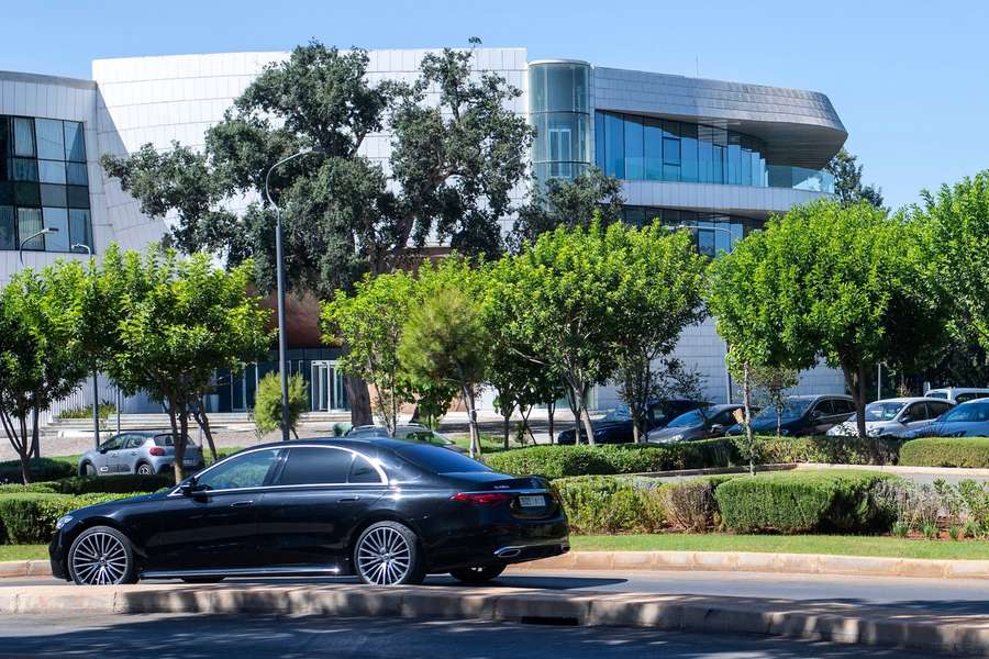 Gianni Infantino arrives at the FIFA office in Rabat, Morocco, in a black Mercedes Gianni Infantino arrives at the FIFA office in Rabat, Morocco, in a black Mercedes