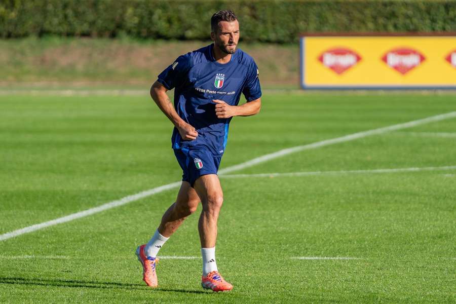 Bryan Cristante, în timpul ședinței de antrenament pentru Squadra Azzurra