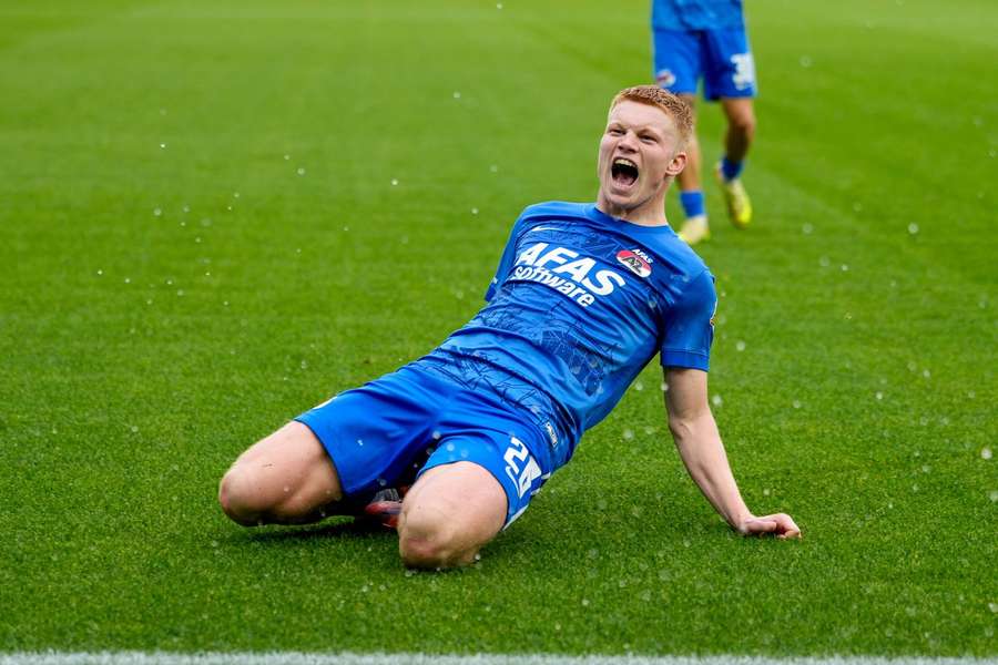 AZ's Kees Smit celebrates scoring the 1-0 against Sparta AZ's Kees Smit celebrates scoring the 1-0 against Sparta