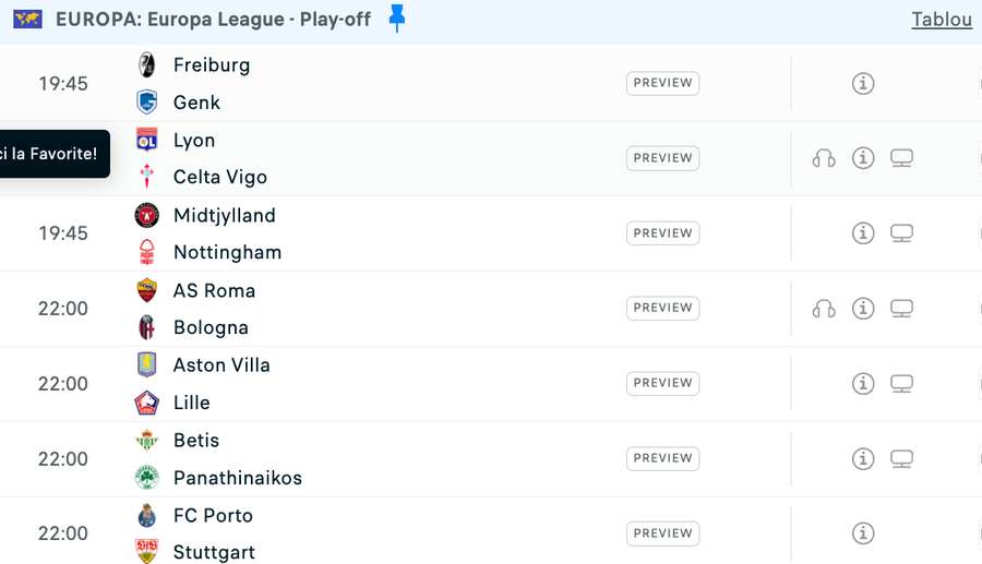 Program Europa League