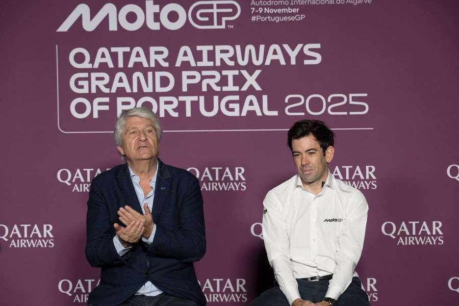 Jorge Viegas e Carlos Ezpeleta in un evento MotoGP 