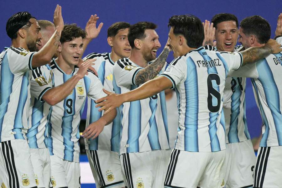 Time da Argentina na vitória contra a Argélia Time da Argentina na vitória contra a Argélia