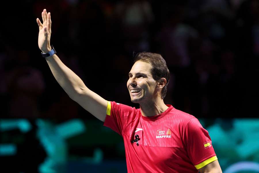 El español Rafael Nadal durante su ceremonia de despedida de las Finales de la Copa Davis 2024