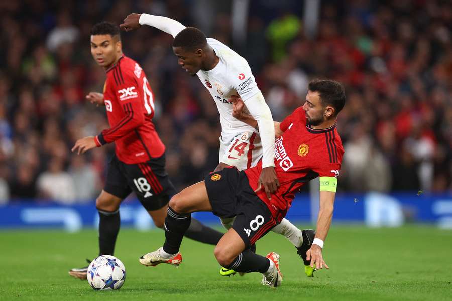 Bruno Fernandes, do Manchester United, em ação na Liga dos Campeões Bruno Fernandes, do Manchester United, em ação na Liga dos Campeões