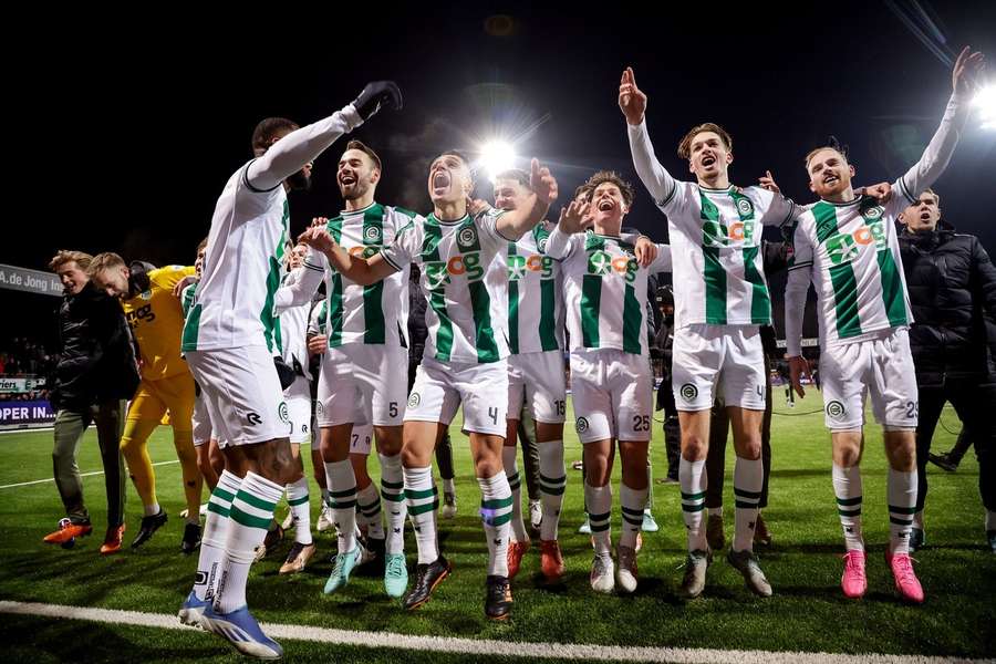 FC Groningen vierde dinsdag feest na een overwinning op Excelsior in de beker