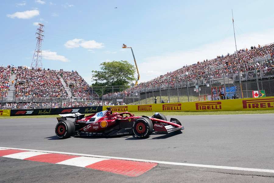 Charles Leclerc races at the Canadian F1 Grand Prix on Sunday