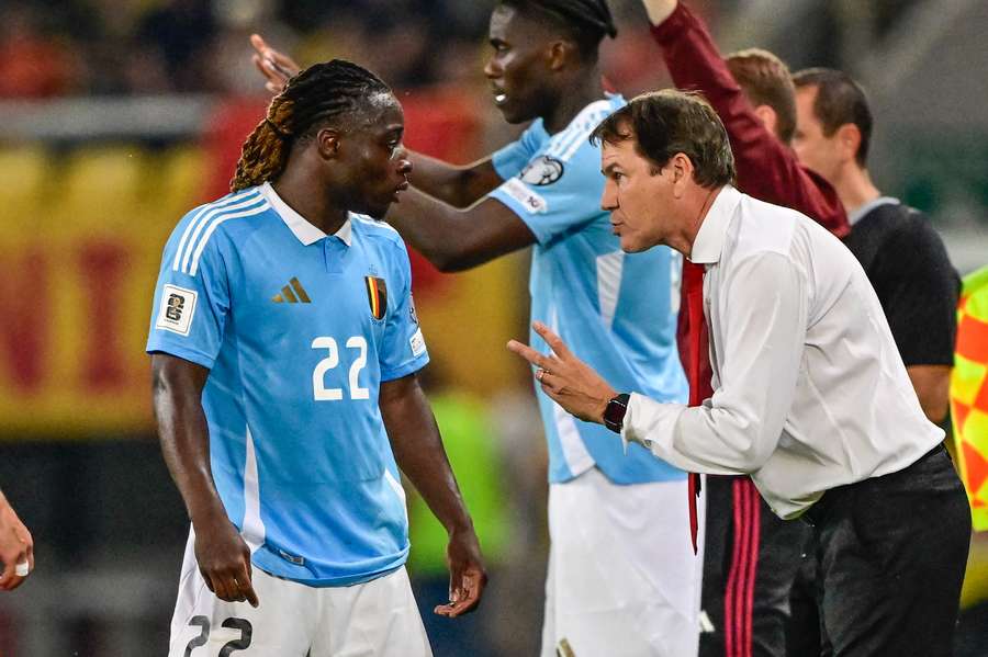 Rudi Garcia avec Jérémy Doku Rudi Garcia avec Jérémy Doku