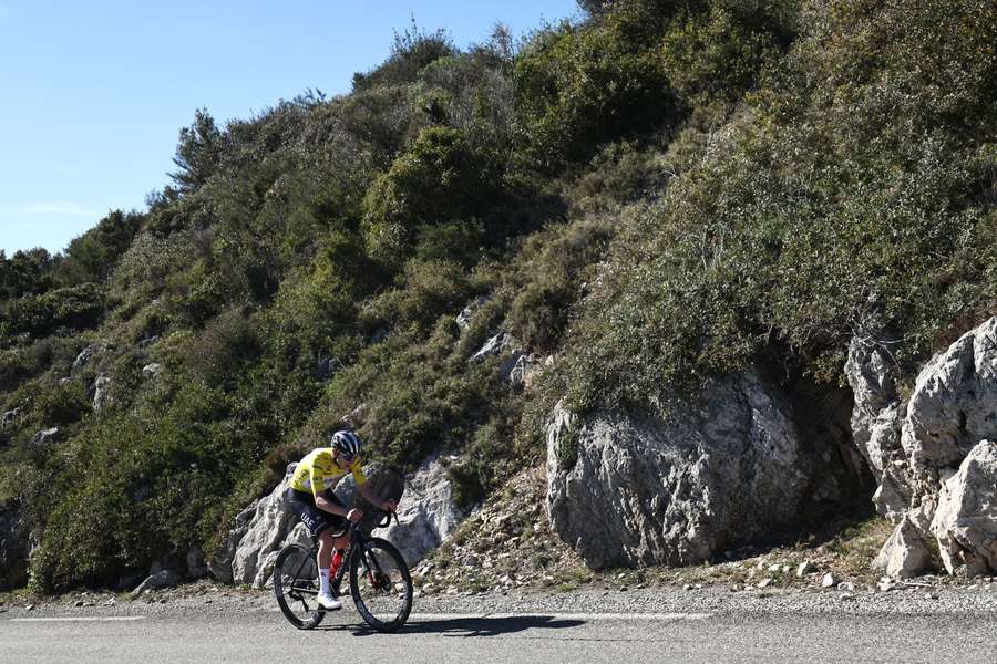 Pogacar in action at Paris-Nice earlier in March