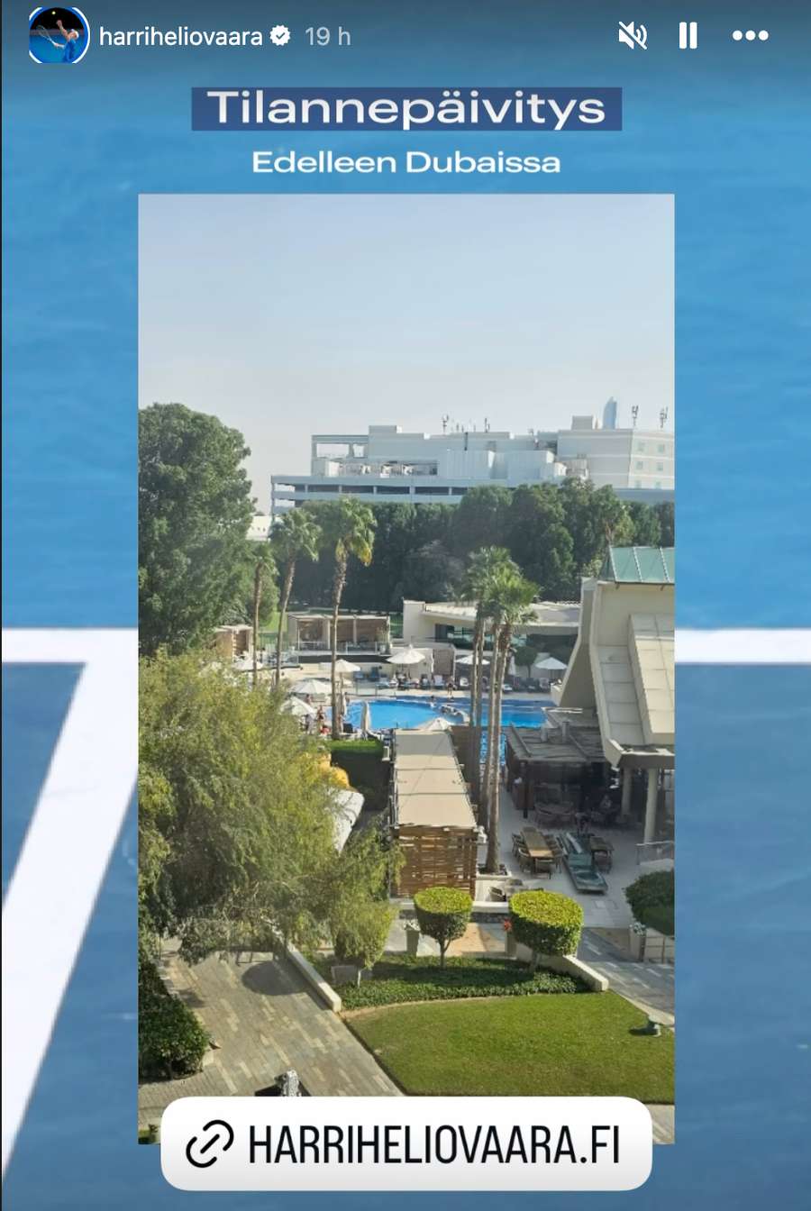 Výhled z pokoje Harriho Heliovaary v Dubaji. Výhled z pokoje Harriho Heliovaary v Dubaji.