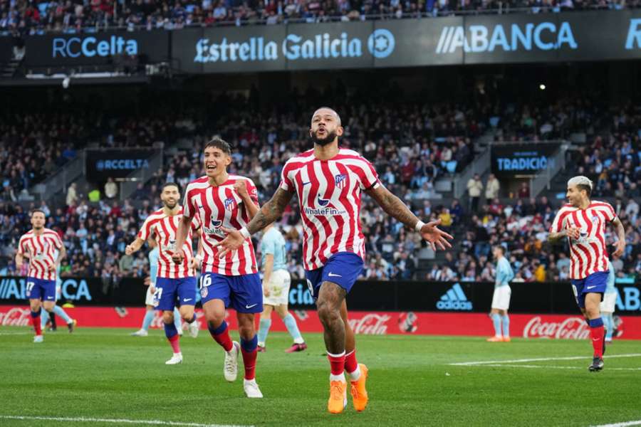 Memphis Depay scored his first goal for Atleti in the victory