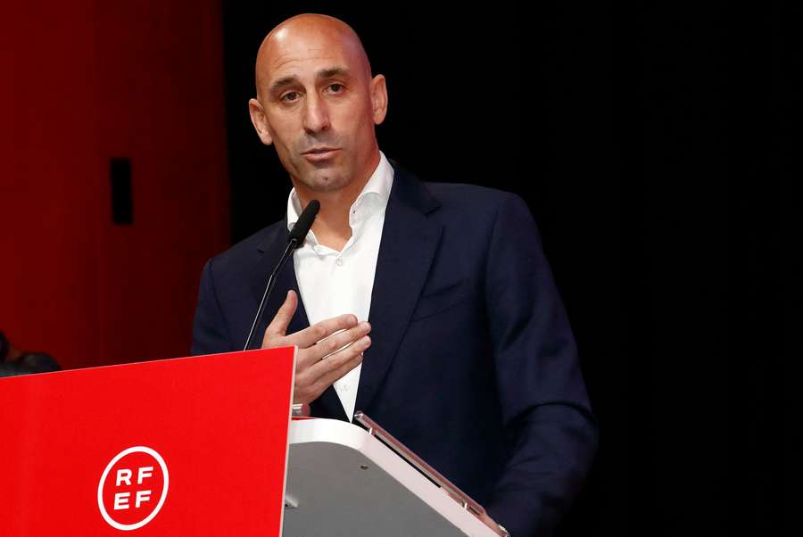 Luis Rubiales durante su última asamblea en la RFEF.