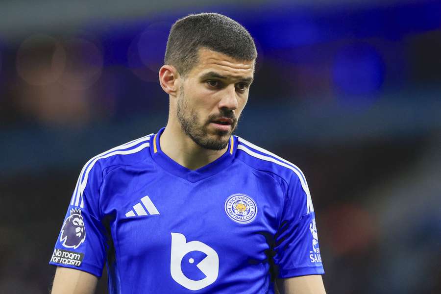 Conor Coady playing for Leicester City 