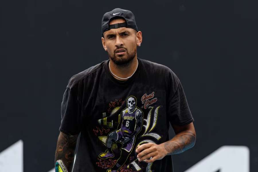 Nick Kyrgios of Australia during a practice session