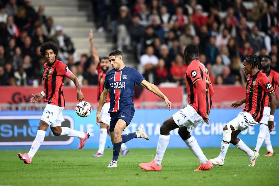 Achraf Hakimi, en un partido del PSG.