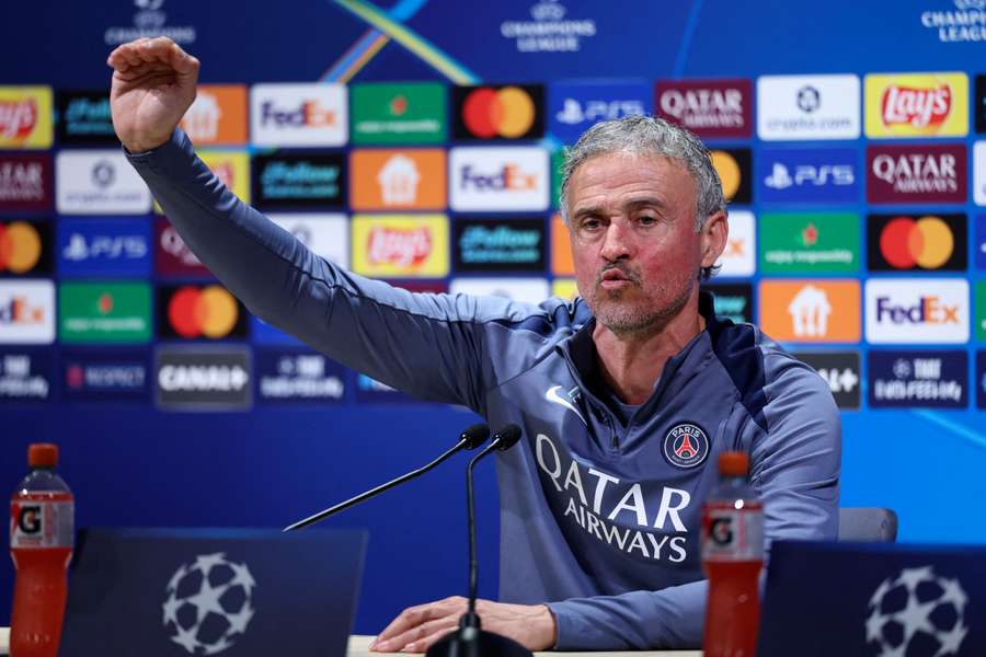 Luis Enrique ante la prensa este lunes.