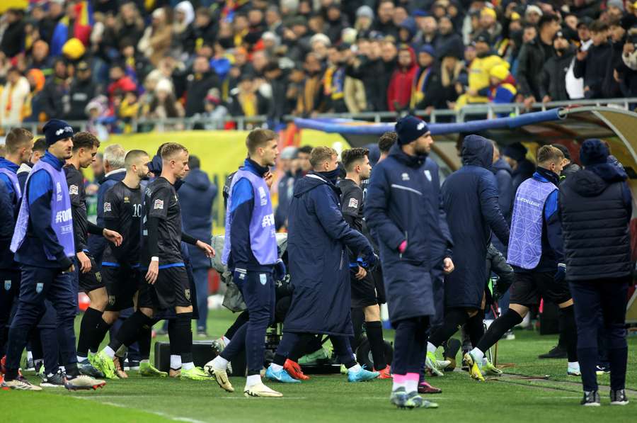 The Kosovo team refused to return to the pitch following the chants