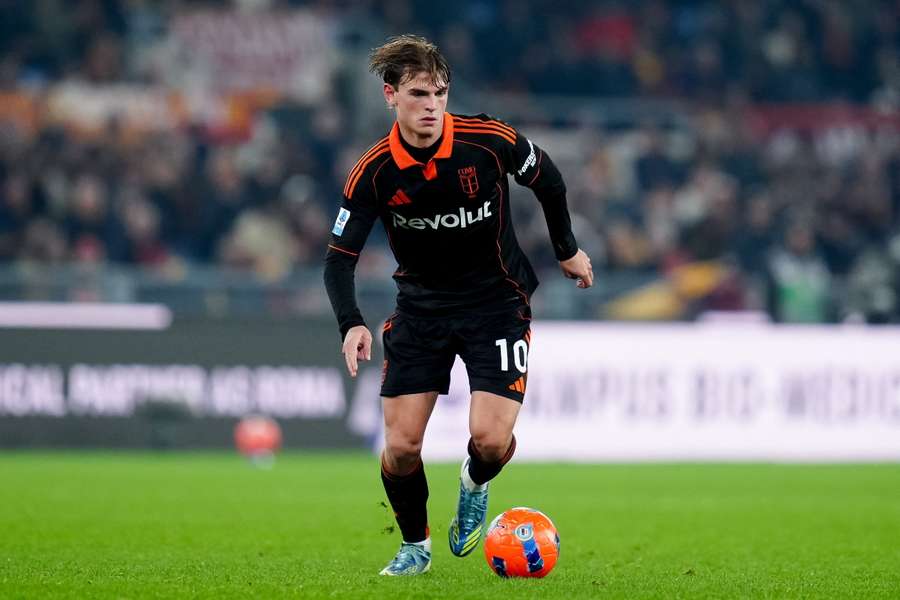 Nico Paz, durante el Roma-Como