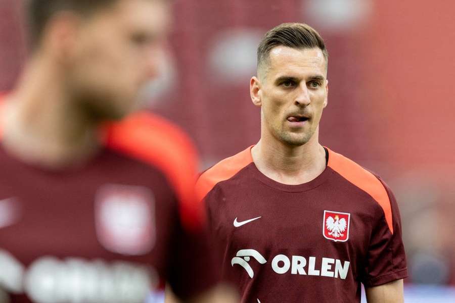 Arkadiusz Milik avant le match contre l'Ukraine. 