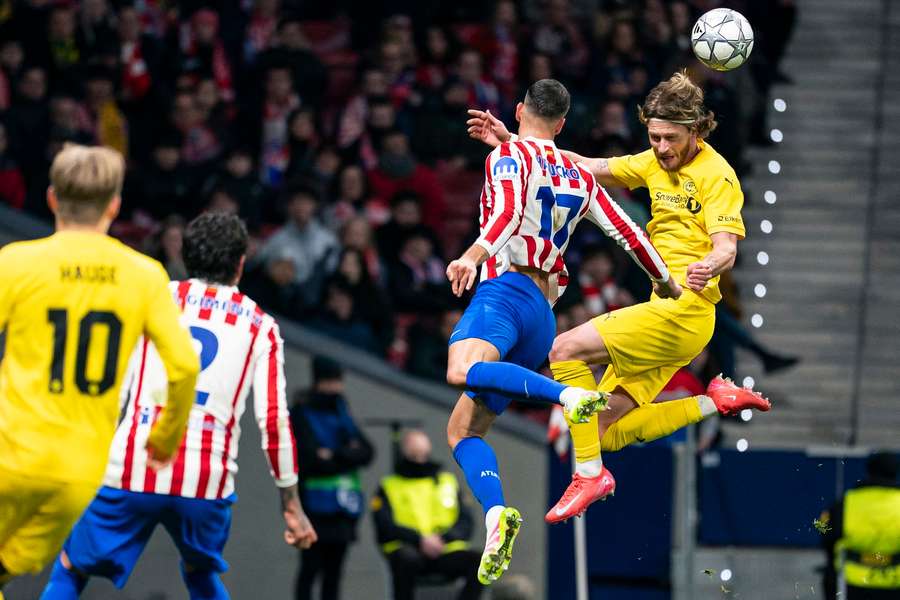 Kasper Hogh in action against Atletico Madrid in Champions League last season Kasper Hogh in action against Atletico Madrid in Champions League last season