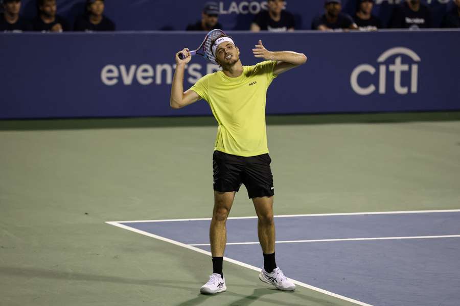 Fritz reacts during his loss