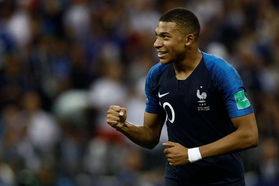 Kylian Mbappé ved VM-finalen i 2018.