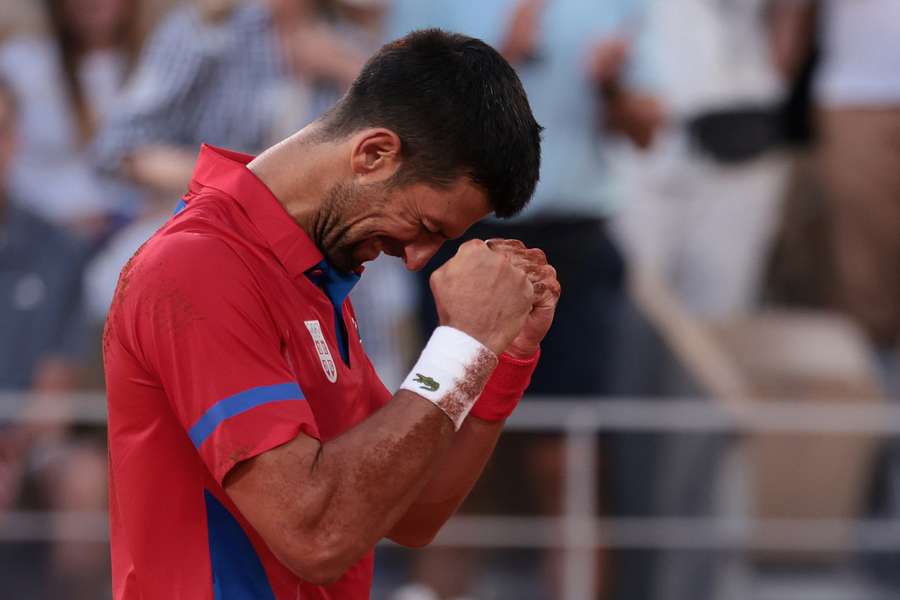 Djokovic celebrates his win