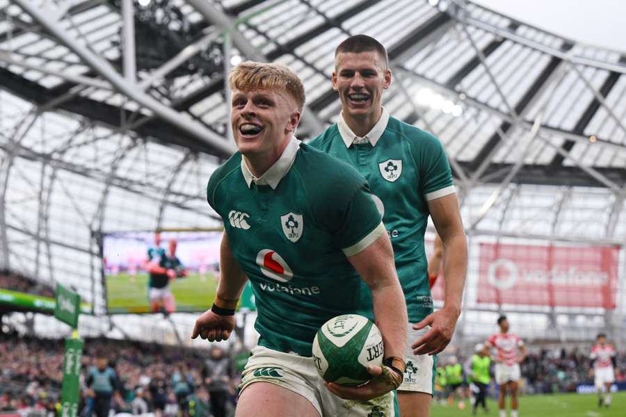 Ireland's Tommy O'Brien scored a try in three of his last four internationals. Ireland's Tommy O'Brien scored a try in three of his last four internationals.