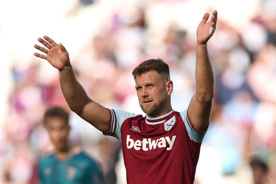 Füllkrug im Trikot von West Ham United
