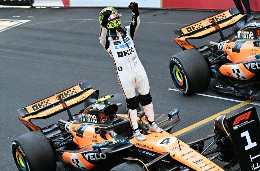 Norris conquistou sua primeira vitória em Mônaco Norris conquistou sua primeira vitória em Mônaco