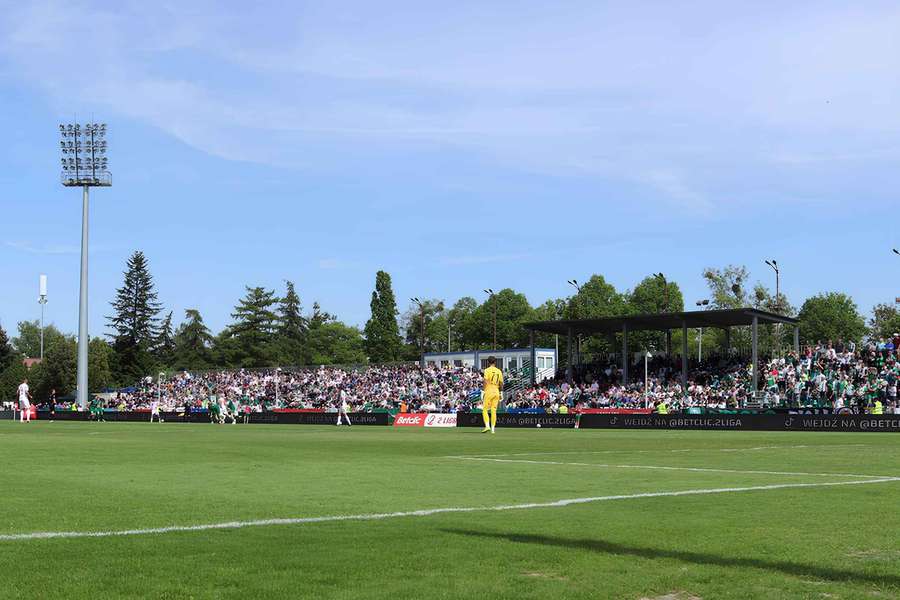 Poznań, Polska. 10 maja 2026 r. Panorama stadionu Warty Poznań (Ogródek) podczas meczu 2. Ligi Betclic z Sandecją Nowy Sącz. Poznań, Polska. 10 maja 2026 r. Panorama stadionu Warty Poznań (Ogródek) podczas meczu 2. Ligi Betclic z Sandecją Nowy Sącz.