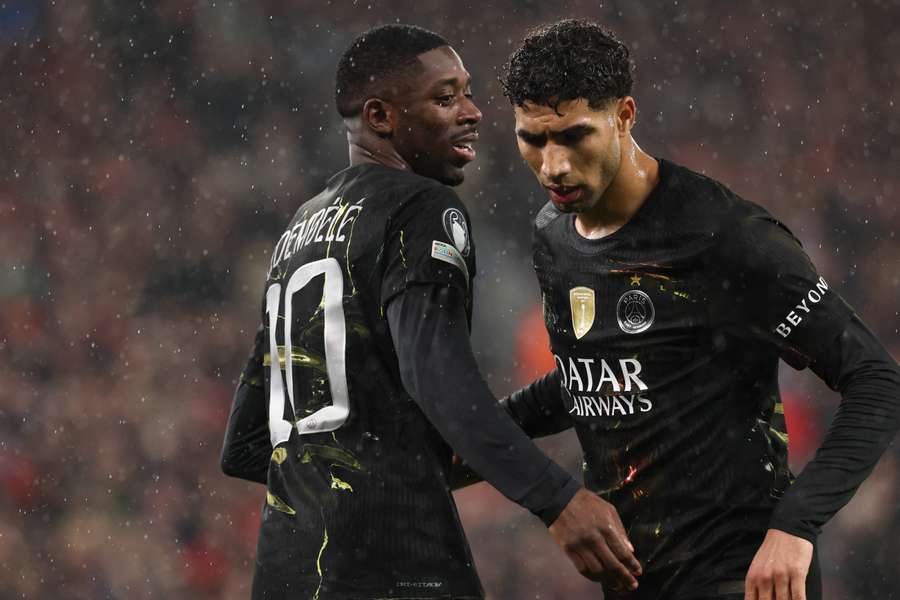 Dembélé e Hakimi a Liverpool il 14 aprile. Dembélé e Hakimi a Liverpool il 14 aprile.