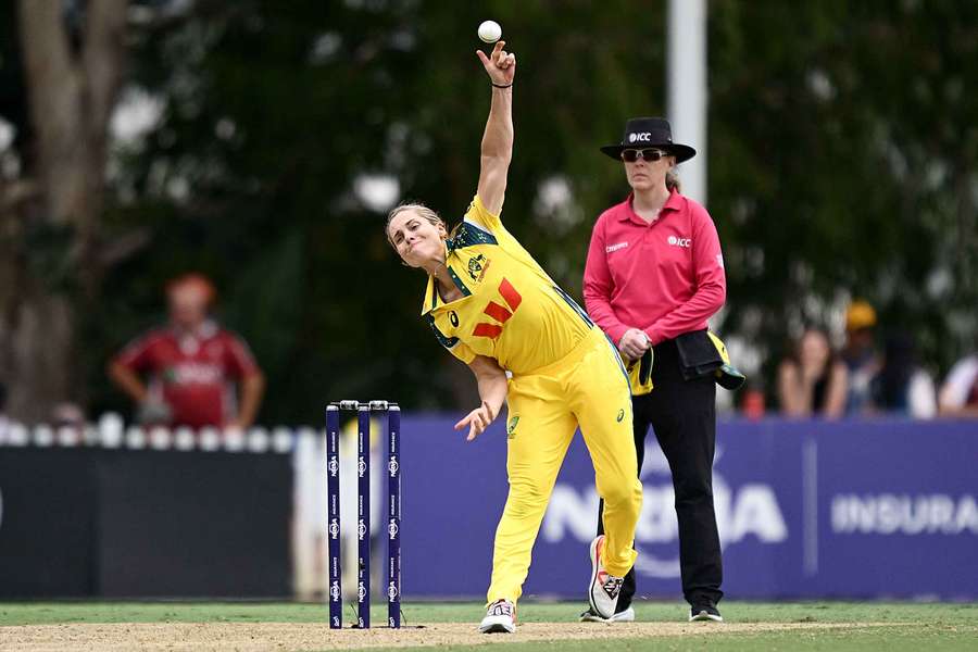Australia captain Sophie Molineux bowling during last month's WODIs against India. 