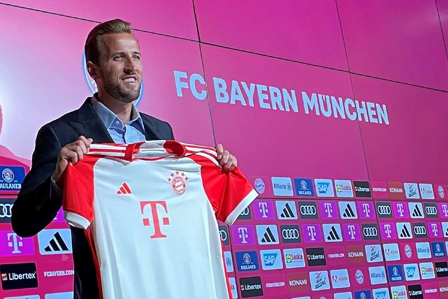 Kane was unveiled as a Bayern player