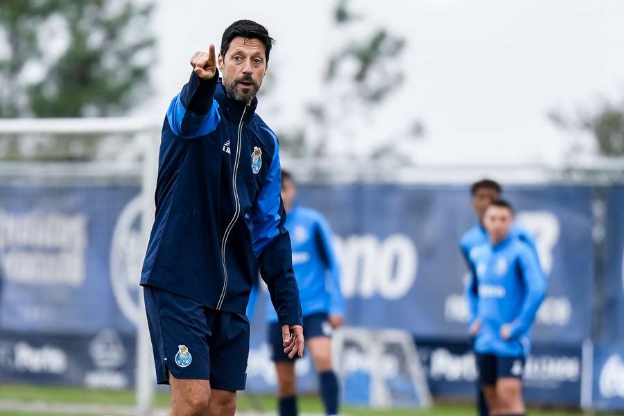 Vítor Bruno durante o treino