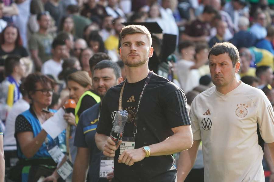 Timo Werner hatte das Benefizspiel gegen die Ukraine als Zuschauer verfolgt.