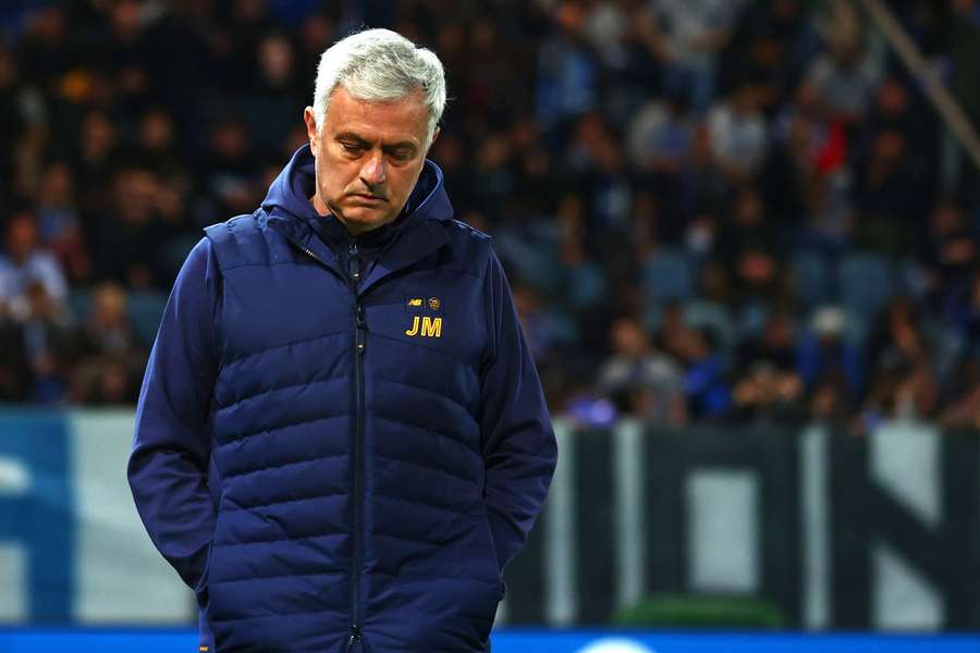 José Mourinho tijdens de wedstrijd tegen Atalanta