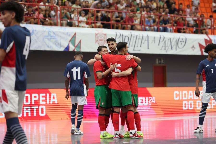 A festa dos jogadores portugueses