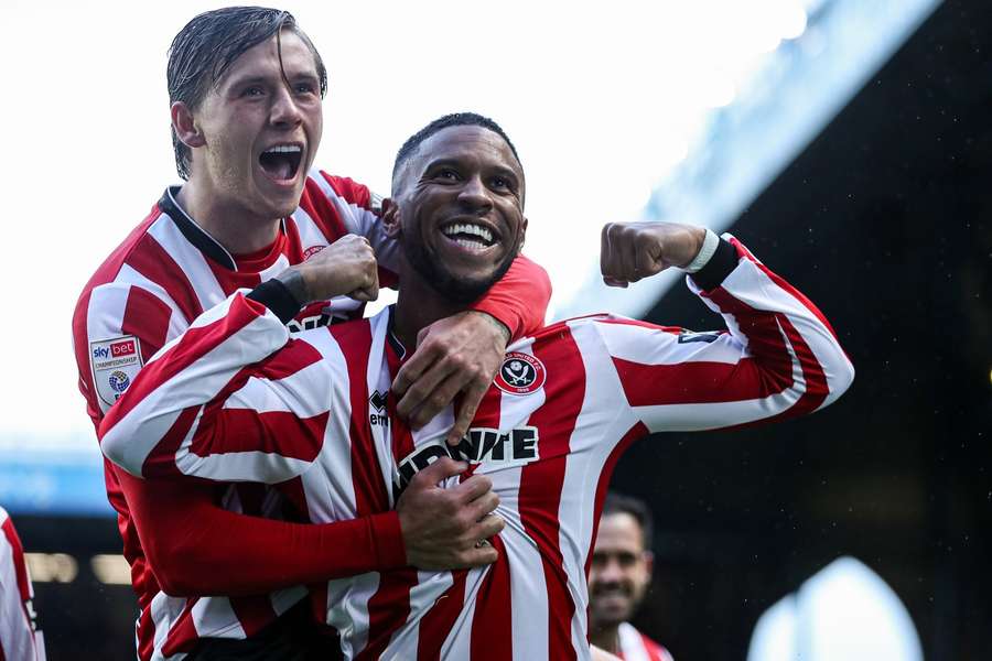 Sheffield United's Tyrese Campbell celebrates