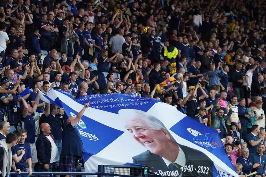 Fans pay respect to Scotland's former manager Craig Brown