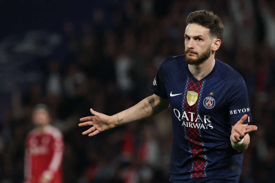 Khvicha Kvaratskhelia celebrates scoring his team's second goal