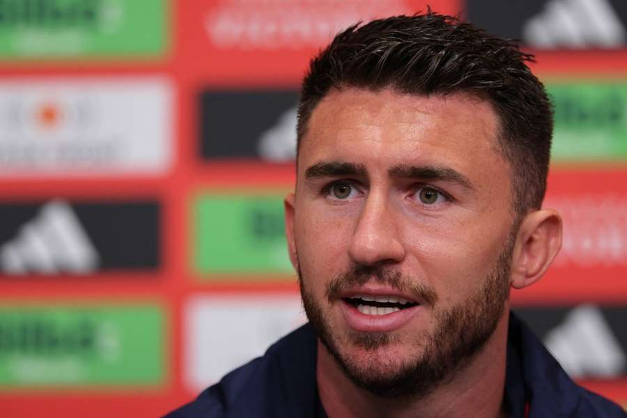 Aymeric Laporte en conférence de presse.