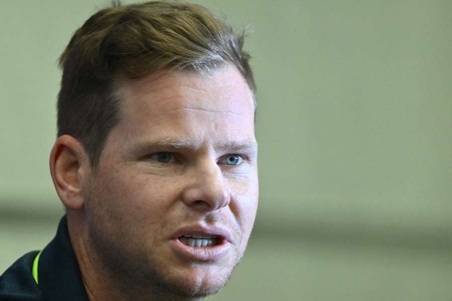 Steve Smith speaks to the media at a pre-match press conference. 