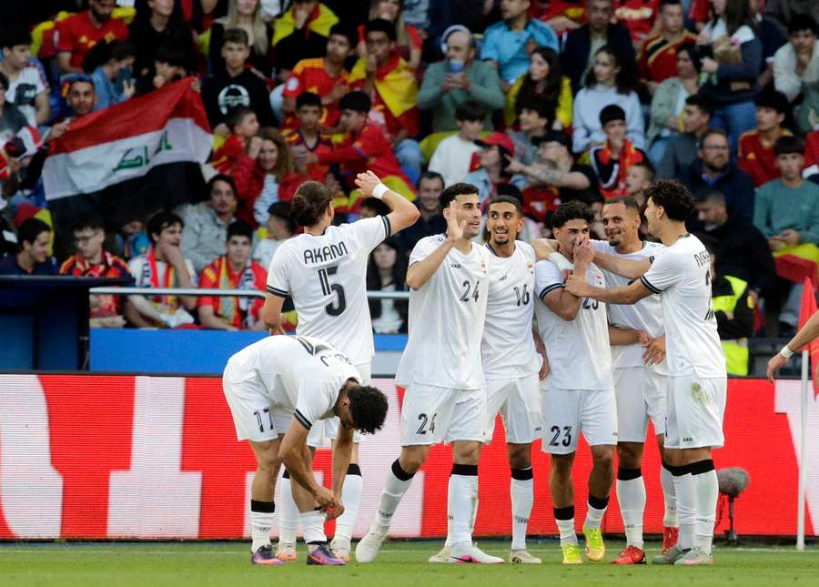 Iraq celebrate their equaliser
