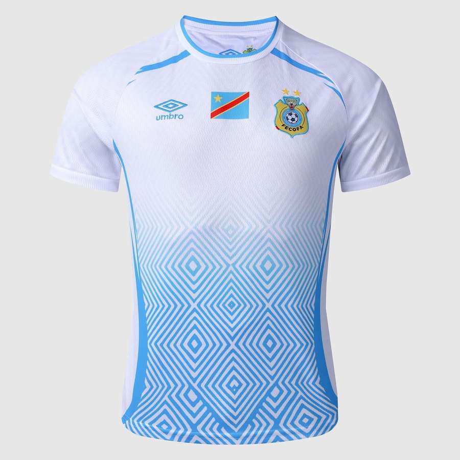 Das Ausweichtrikot in Weiß mit blauen Details